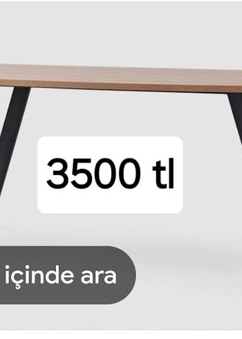 Kahverengi Ahşap Metal Ayaklı masa