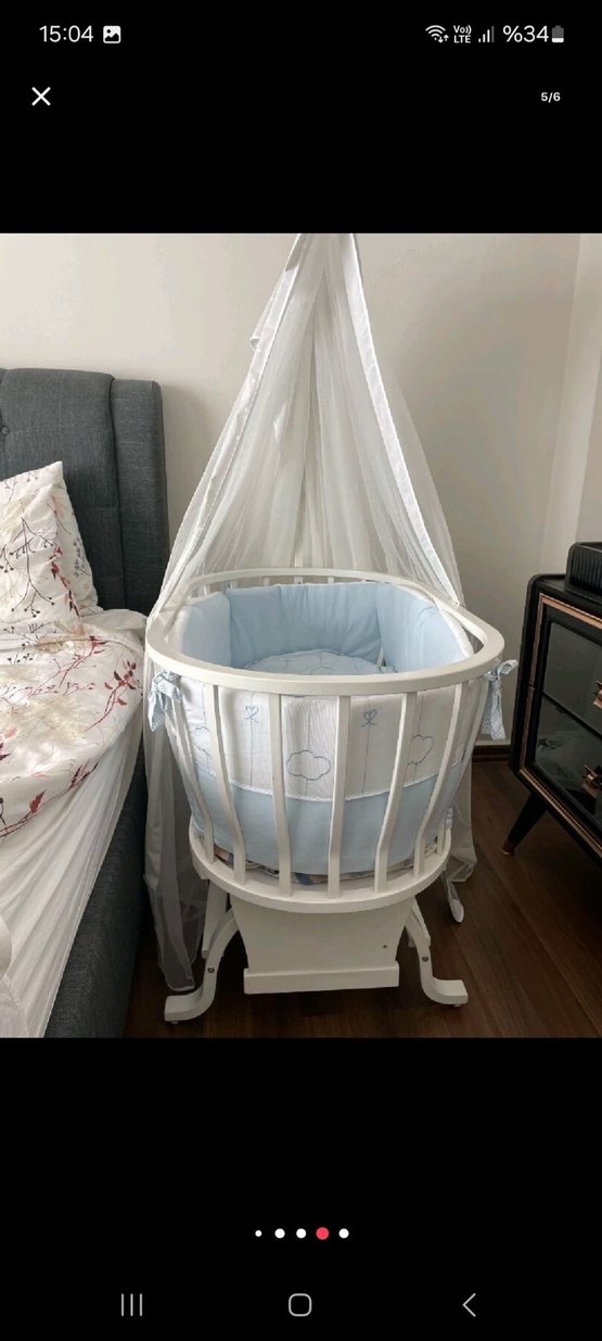 Beyaz bebek beşiği - Görsel 3