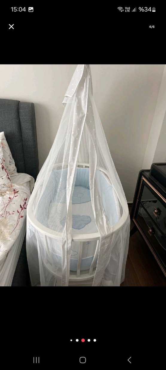 Beyaz bebek beşiği - Görsel 2