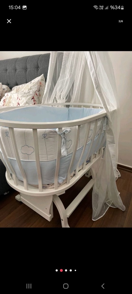 Beyaz bebek beşiği - Görsel 4
