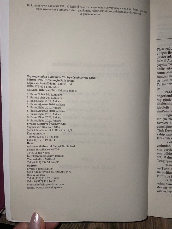 Türkiye Cumhuriyeti Tarihi - Prof. Dr. Temuçin Faik Ertan - Görsel 2