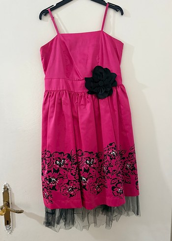 Pembe Straplez Midi Abiye Elbise