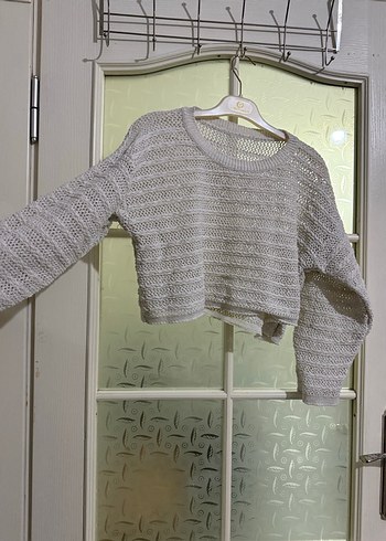 Beyaz  Örgü Kadın Triko Kazak - Görsel 3