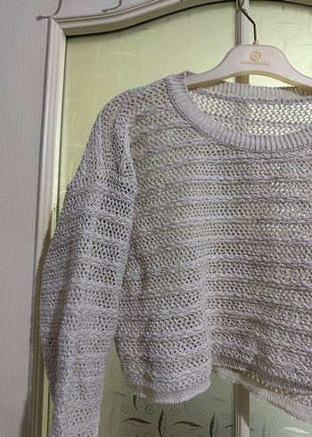 Beyaz  Örgü Kadın Triko Kazak - Görsel 2