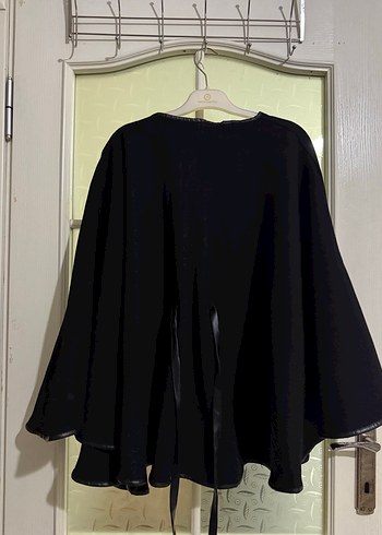 Drapeli Siyah Midi Panço - Görsel 5