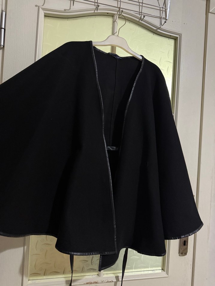 Drapeli Siyah Midi Panço - Görsel 2