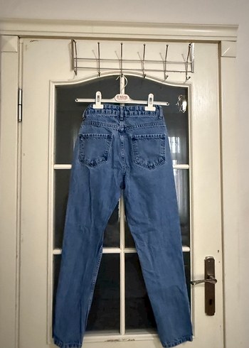 Kadın Mavi Bol Kesim Kot Pantolon - Görsel 3