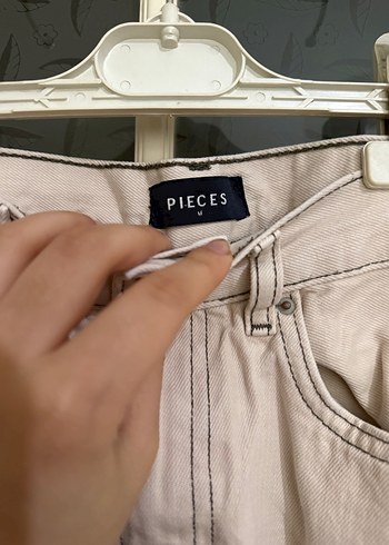 Bej Geniş Kesim Denim Kadın Pantolon - Görsel 3