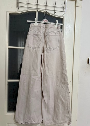 Bej Geniş Kesim Denim Kadın Pantolon - Görsel 4