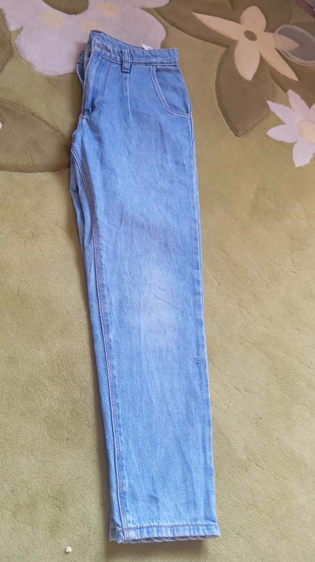 Mavi Bol Kesim Kadın Denim Pantolon - Görsel 3