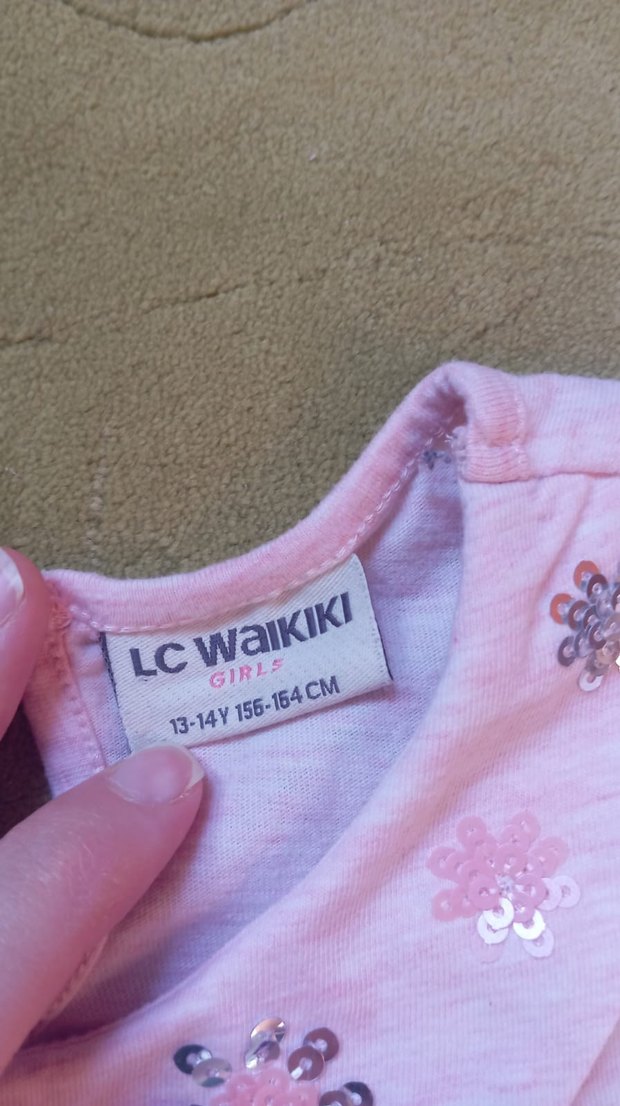 Çiçek İşlemeli Yakalı Pembe Uzun Kollu Tişört ikili fiyattır - Görsel 5