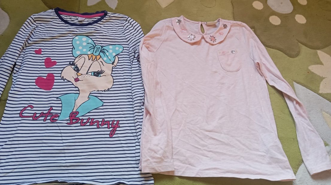 Çiçek İşlemeli Yakalı Pembe Uzun Kollu Tişört ikili fiyattır - Görsel 2