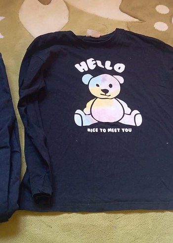 Kız Çocuk Lacivert Baskılı Sweatshirt ve Pantolon - Görsel 5