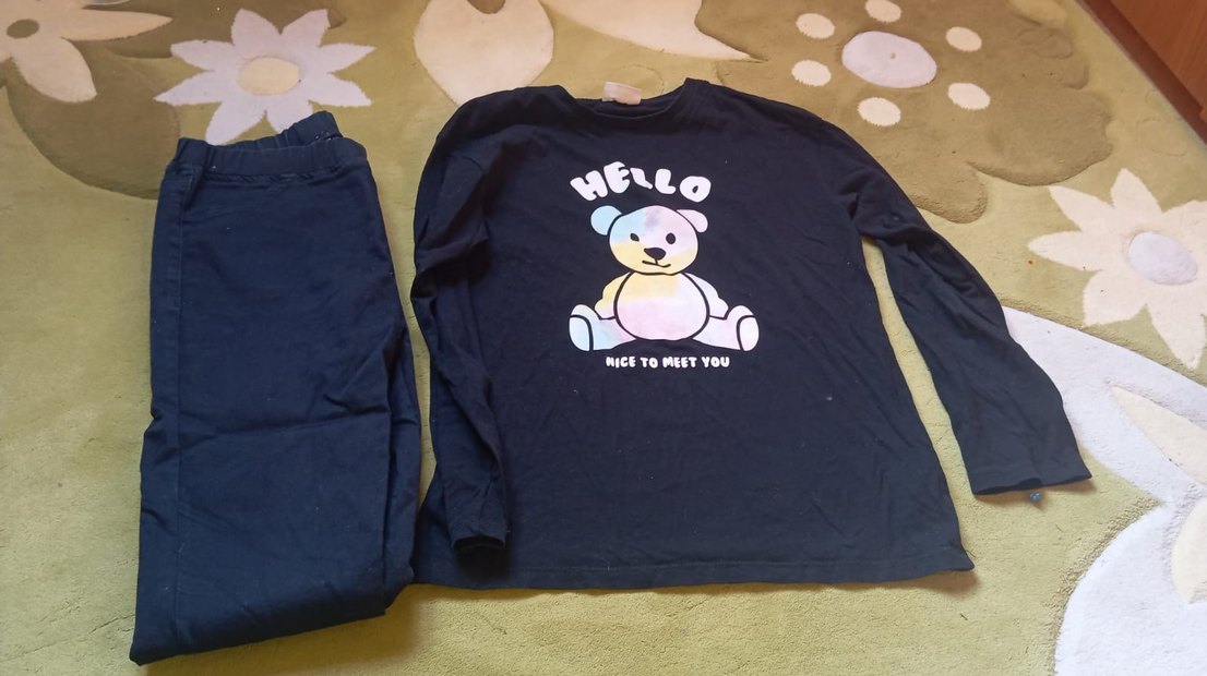 Kız Çocuk Lacivert Baskılı Sweatshirt ve Pantolon - Görsel 5