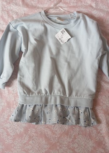 Mavi Kız Sweatshirt Fırfırlı Alt Uç - Görsel 6