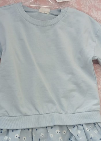 Mavi Kız Sweatshirt Fırfırlı Alt Uç - Görsel 2