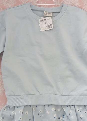 Mavi Kız Sweatshirt Fırfırlı Alt Uç - Görsel 4