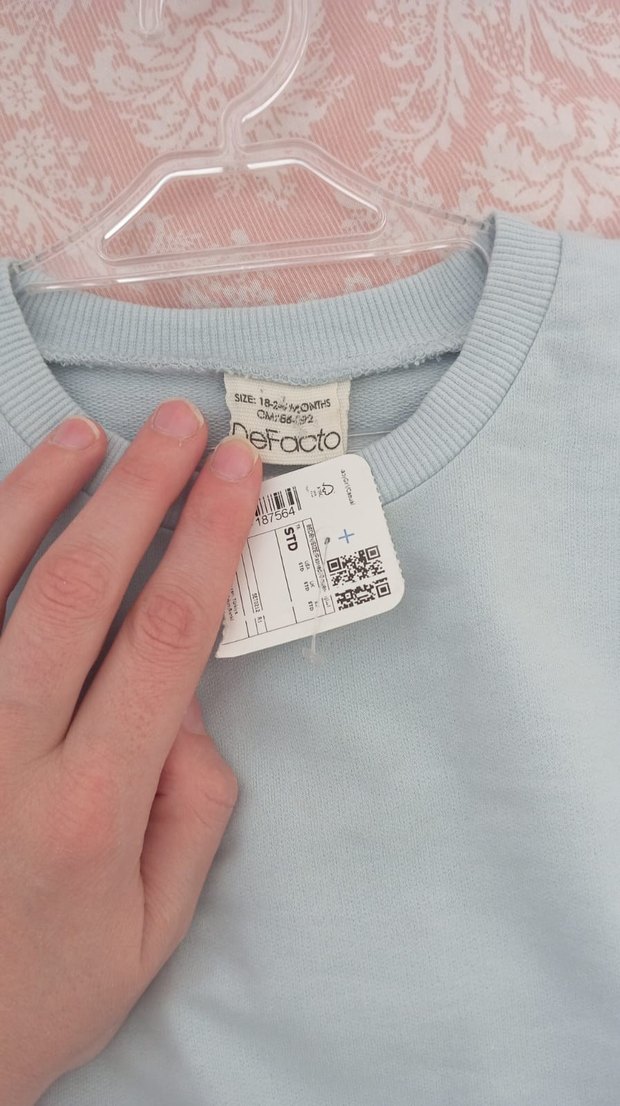 Mavi Kız Sweatshirt Fırfırlı Alt Uç - Görsel 3