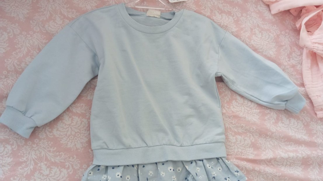 Mavi Kız Sweatshirt Fırfırlı Alt Uç - Görsel 2