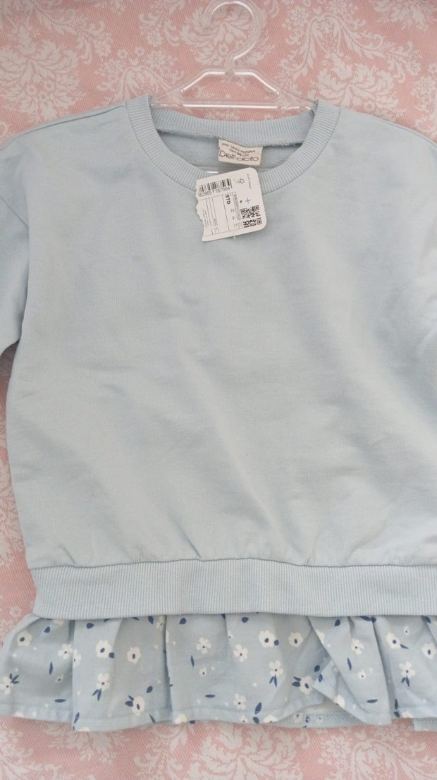 Mavi Kız Sweatshirt Fırfırlı Alt Uç - Görsel 4