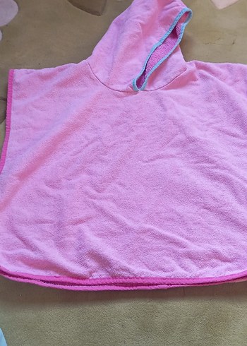 Kız Çocuk Kapüşonlu Pembe Bornoz - Görsel 2