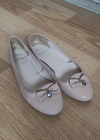 Bej Fiyonklu Kadın Dolgu Topuklu Babet - Görsel 2