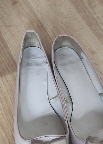 Bej Fiyonklu Kadın Dolgu Topuklu Babet - Görsel 6