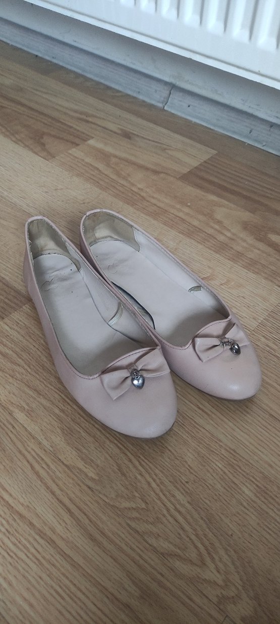 Bej Fiyonklu Kadın Dolgu Topuklu Babet - Görsel 2