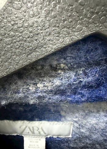 Düğmeli Mavi Gri Yün erkek gömlek - Görsel 3