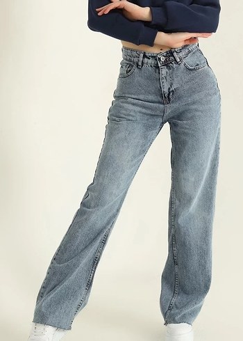 Gri Tie-Dye Salaş Kesim Kadın Denim Pantolon