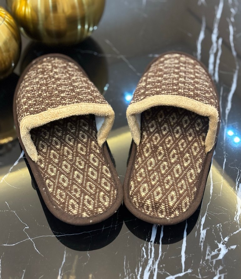 Kahverengi Örgü Erkek Ev Terliği - Görsel 2