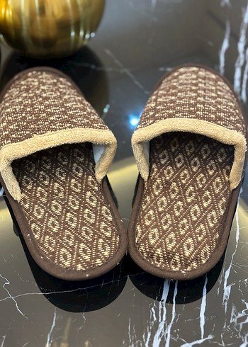 Örgü Kahverengi Erkek Ev Terliği - Görsel 2