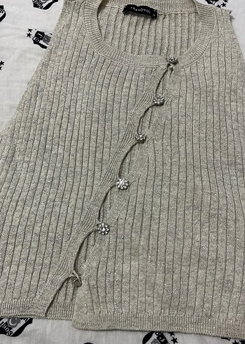 Trendy Gri Kolsuz Triko Hırka