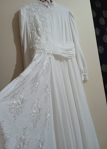 48 Beden beyaz Renk Gelinlik ve dış çekim elbisesi nikah elbisesi