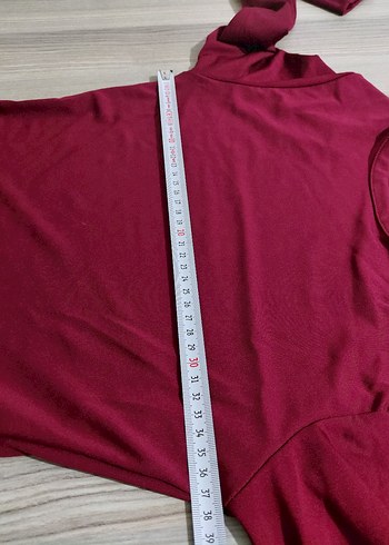 Bordo Uzun Kollu kız tişört kumaşı esnek - Görsel 3