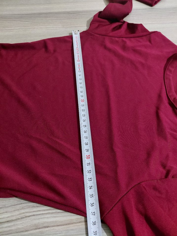 Bordo Uzun Kollu kız tişört kumaşı esnek - Görsel 3