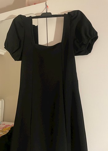 Siyah V Yaka Elbise - Görsel 2