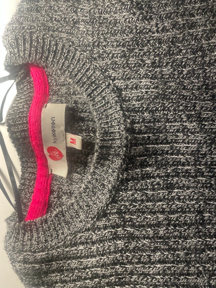 Gri Kadın Triko Yün Kazak - Görsel 2