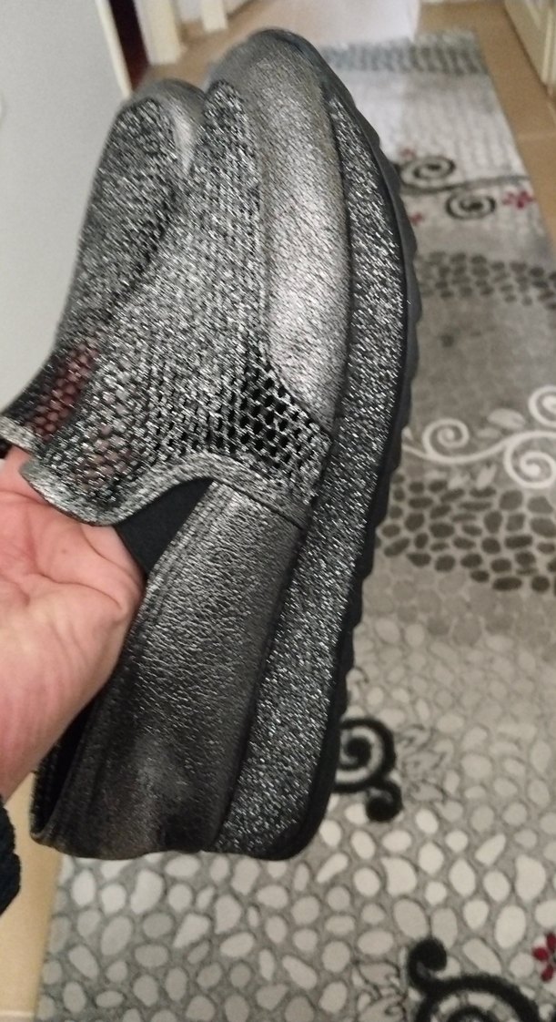 Gri Yılan Desenli Dolgu Topuklu Sneaker - Görsel 2