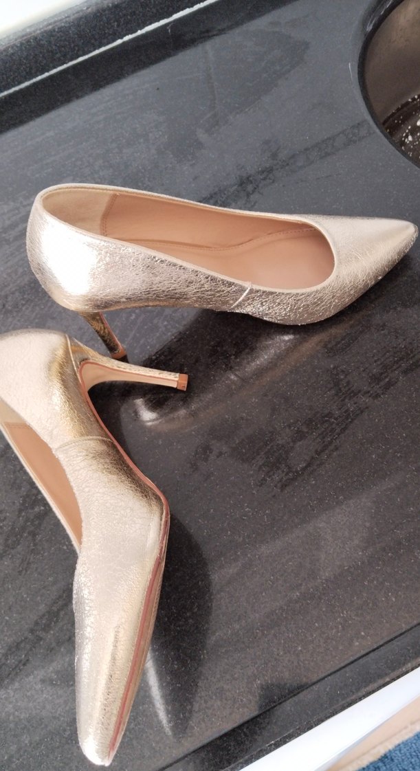 Altın Rengi Stiletto Topuklu Kadın Ayakkabı - Görsel 3