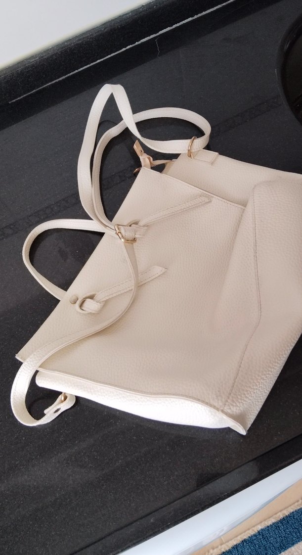 Minimalist Beyaz Deri Kadın Çanta - Görsel 2