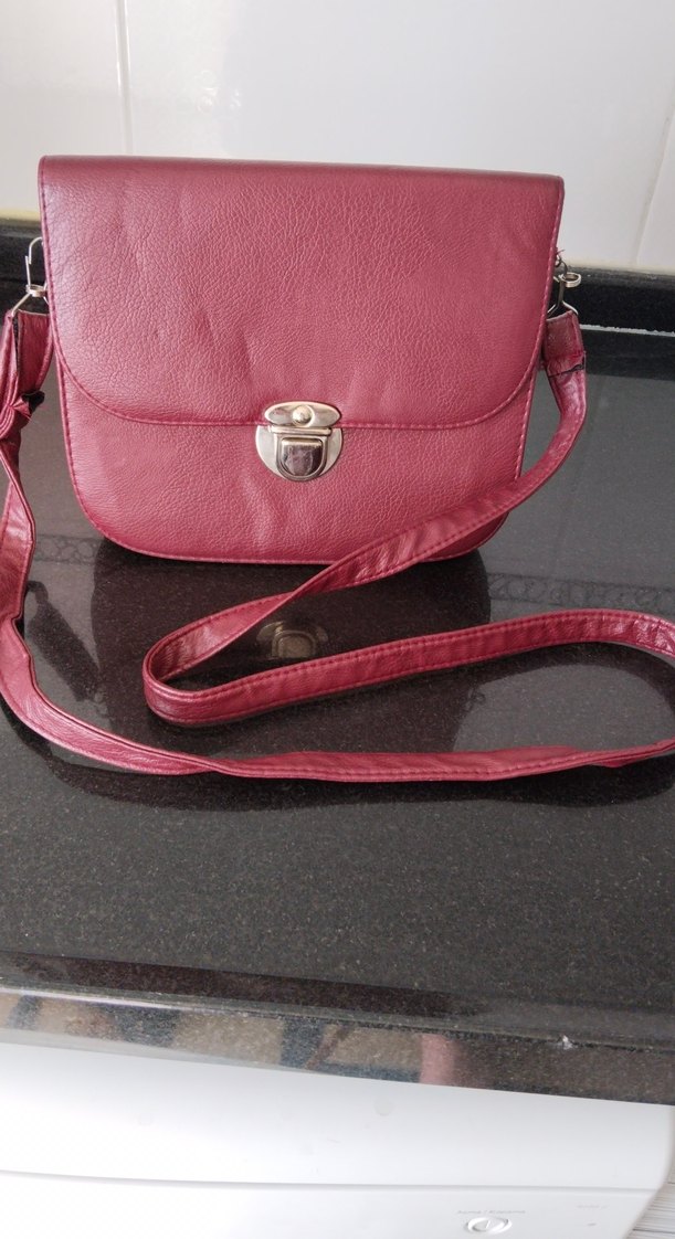 Bordo Deri Kadın Omuz Çantası - Görsel 3