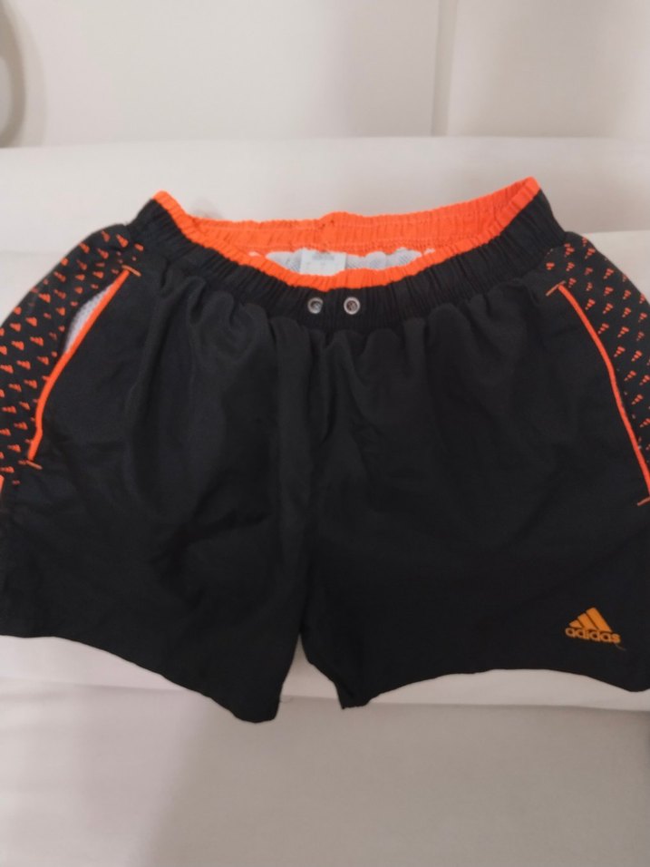 Düğmeli Siyah-Turuncu Erkek Mayo - Görsel 2