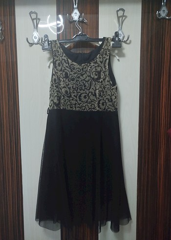 Dantel Detaylı Siyah Yılan Desenli Uzun Elbise - Görsel 3