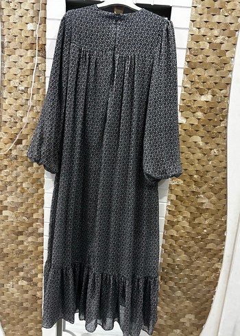 Çiçekli kadın şifon tesettür Kemerli Uzun Elbise - Görsel 2