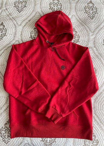 Pamuklu Kırmızı Hoodie