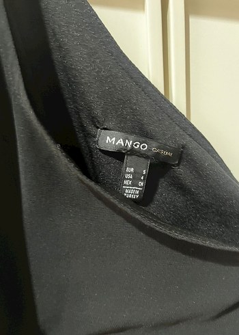 MANGO Siyah Drapeli Mini Tek Omuz Elbise - Görsel 5