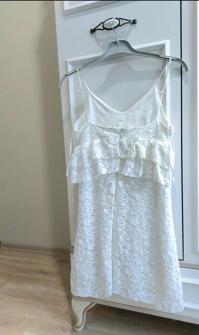 Bohem Midi Mini Gelinlik Beyaz - Görsel 3