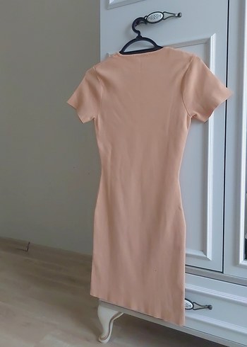 Bej Midi Kadın Günlük Elbise standart beden - Görsel 3