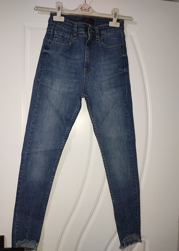 Gri Renk Kadın Denim Midi Boy Jean